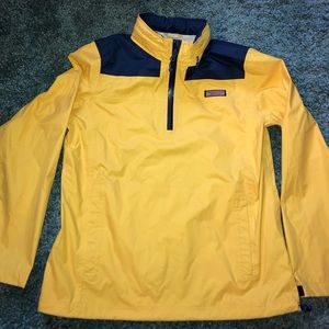 Yellow/ Navy Vineyard Vines Rain Jacket